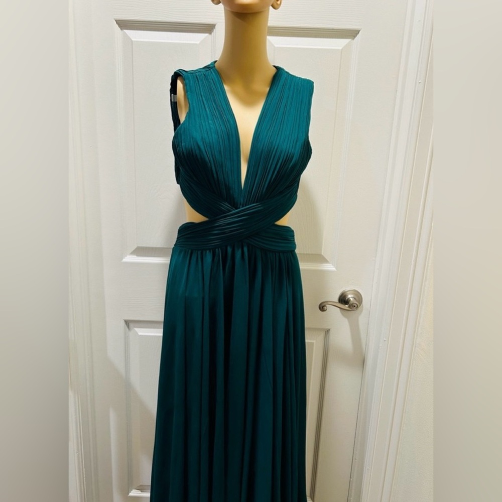 Lulu's Vivid Imagination Emerald Green Cutout Maxi Dress Large New NWT - Picture 11 of 14